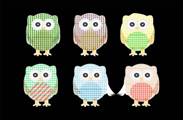 Set of cute textile owls — Stock Photo, Image