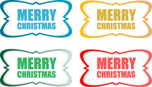 Merry Christmas stickers set isolated on white — Stock Photo, Image
