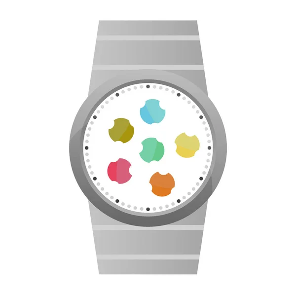 Chytré hodinky s flat ikonami. izolované na bílém — Stock fotografie