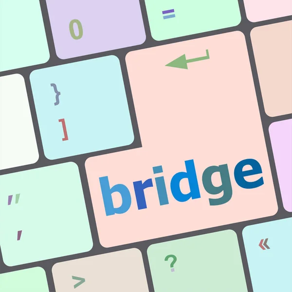 Слово моста на клавиатуре компьютера — стоковое фото