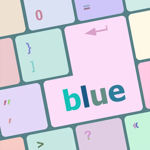Modré tlačítko na klávesnici počítače PC — Stock fotografie
