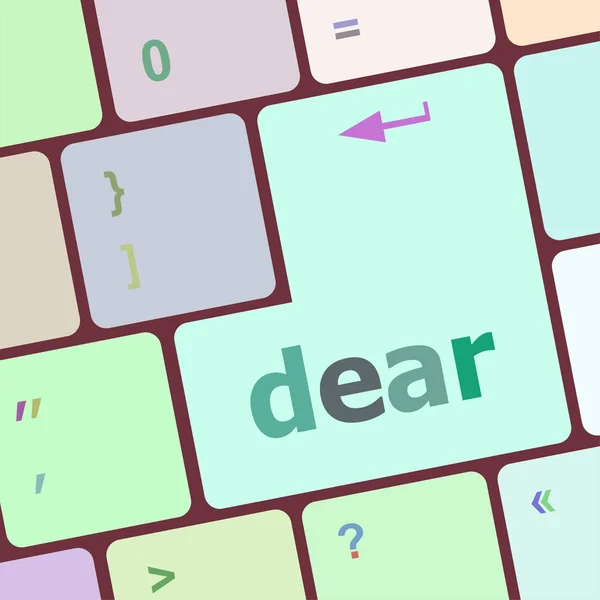 Dear button on computer pc keyboard key — Stock Photo, Image