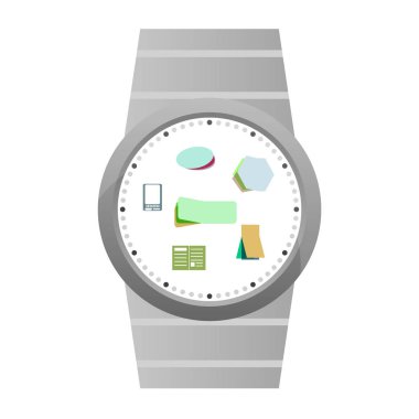 Akıllı izle beyaz izole simgeler