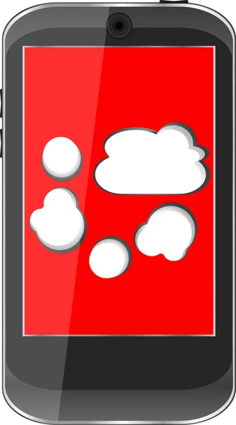 Telefon komórkowy z pochmurnego nieba na ekranie — Zdjęcie stockowe