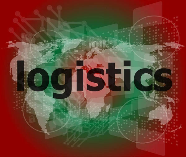 Business concept: logistics word on digital screen — Stock Photo, Image