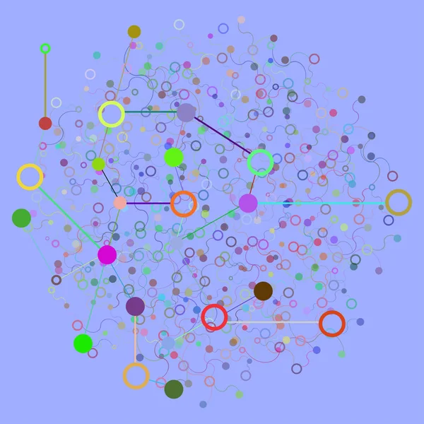 社会网络图形的概念。丝网、 现代混沌科学与技术对象的几何设置多边形结构 — 图库照片