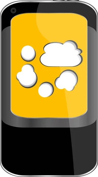 Smartphone con el símbolo de computación en nube en una pantalla —  Fotos de Stock
