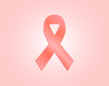 Gerçekçi pembe kurdele, meme kanseri bilinçlendirme sembolü, pembe bir arka plan.
