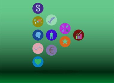 Ağ teknolojisi. Digital, bağlı sembolleri bağlanmak, iletişim, sosyal medya ve genel kavramlar. Arka plan ile çizgiler, daireler, entegre düz simgeler