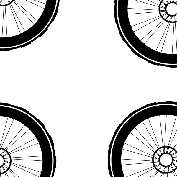 Beyaz arka plan üzerinde izole bisiklet tekerlekleri desen — Stok fotoğraf