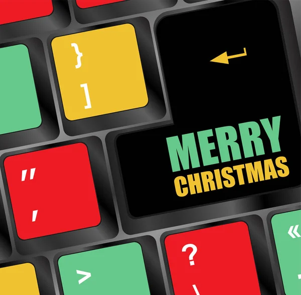 Το πληκτρολόγιο του υπολογιστή με το κλειδί καλά Χριστούγεννα — Φωτογραφία Αρχείου