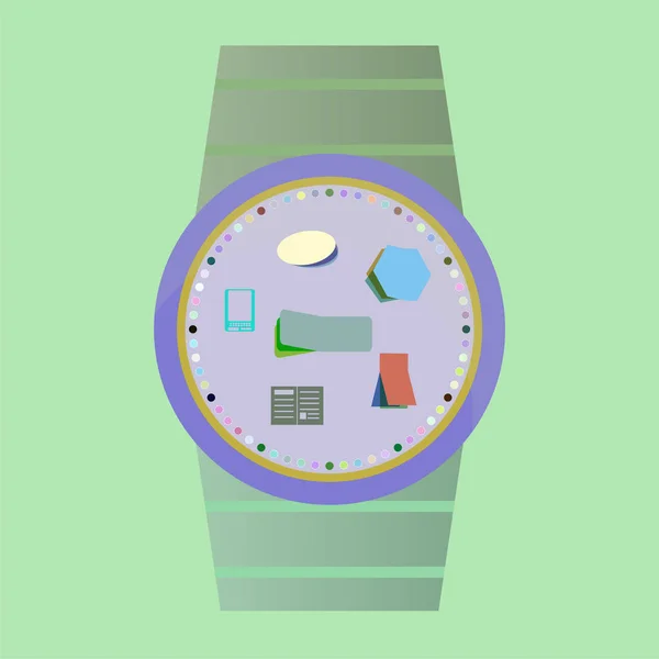 Icone Smart Watch con icona impostata sullo schermo — Foto Stock