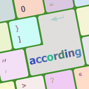 bilgisayar klavye tuşu üzerinde according girmek düğme