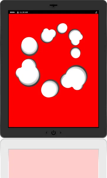 云计算在数字 tablet pc 上进行连接的方式。概念图像 — 图库照片