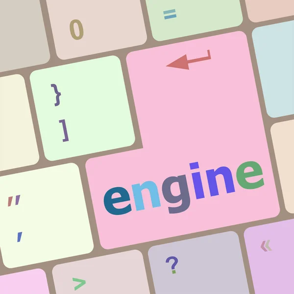 Engine word on computer pc keyboard key — Stock Photo, Image