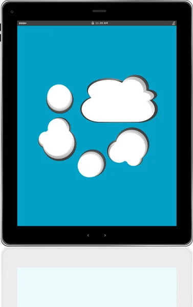 Cloud-Computing-Verbindung auf dem digitalen Tablet-PC. Konzeptbild — Stockfoto