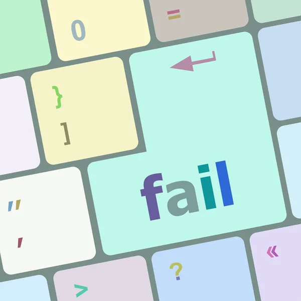 Fail word on key showing fail failure operation or sorry concept — стоковое фото
