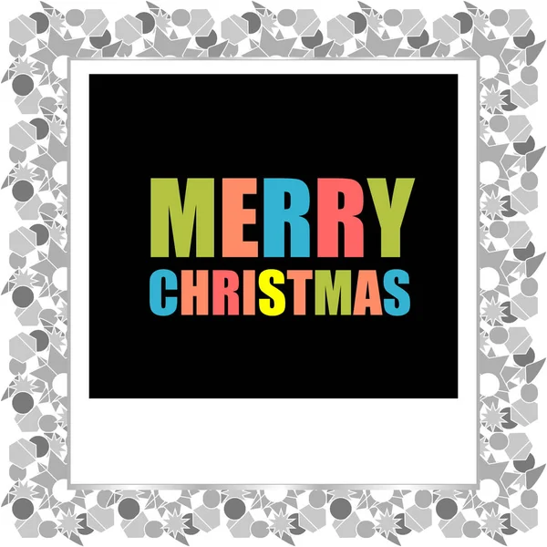 Buon Natale lettering Biglietto di auguri. Cornice fotografica — Foto Stock