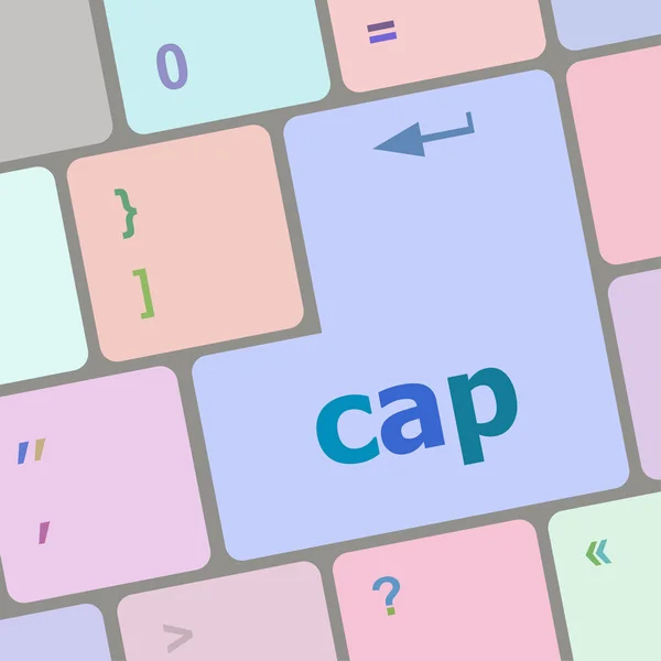 Cap nyckel på dator tangentbord-knappen — Stockfoto
