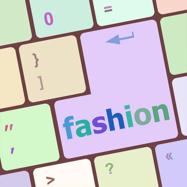 Dator tangentbord nyckel med mode ord - social bakgrund — Stockfoto