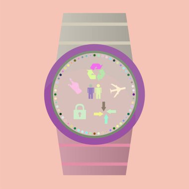 Düz simgeleri ile akıllı izle