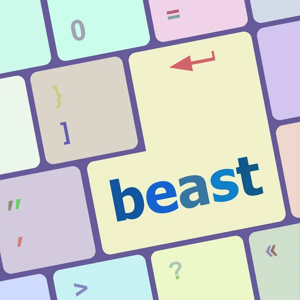 Beast word on keyboard key, notebook computer button — Stock Photo, Image