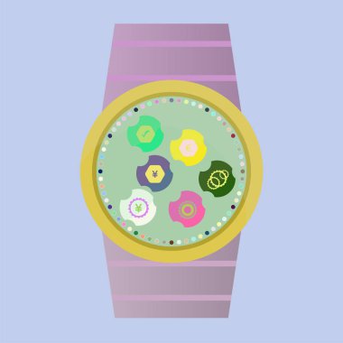 Uygulama simgelerine sahip akıllı saat