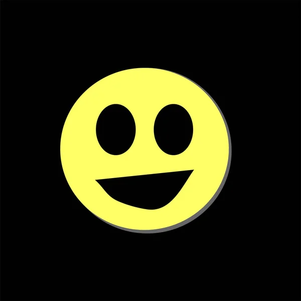 Amarelo moderno rindo sorriso feliz. Emoticon feliz. Isolado em fundo preto — Fotografia de Stock