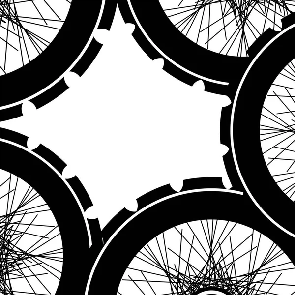 Bicicleta ruedas patrón de fondo. Patrón de ruedas de bicicleta. ruedas de bicicleta con neumáticos y radios —  Fotos de Stock