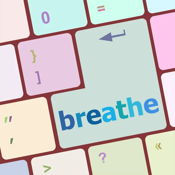 Breathe word on keyboard key — Stock Photo, Image