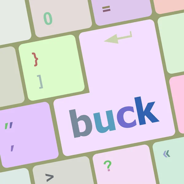 Botón con palabra buck en las teclas del teclado del ordenador — Foto de Stock