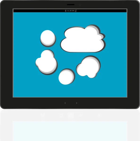 Bulut bilgi işlem bağlantı dijital tablet PC'de. kavramsal görüntü. beyaz izole — Stok fotoğraf
