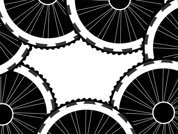 Räder Hintergrundmuster. Muster von Fahrradrädern. Fahrradräder mit Reifen und Speichen — Stockfoto