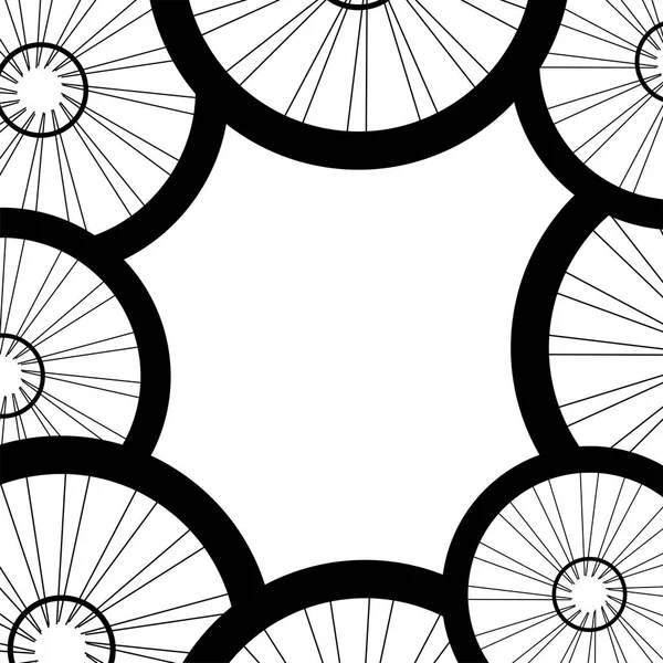 Bicicleta ruedas patrón de fondo. Patrón de ruedas de bicicleta. ruedas de bicicleta con neumáticos y radios — Foto de Stock