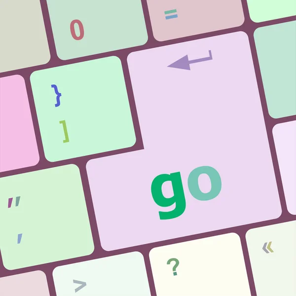 Go-Wort auf Tastatur-Taste, Notebook-Computer-Taste — Stockfoto