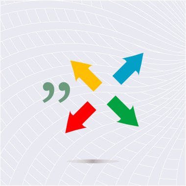 Tırnak işareti konuşma balonu. tırnak işareti simgesi, ok işareti ayarla.