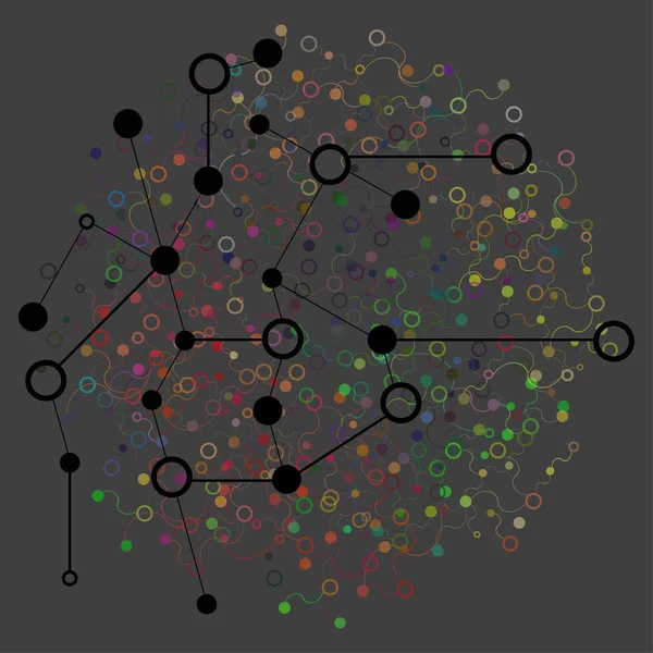 Conceito Gráfico de Rede Social. Resumo Fundo com Dots Array e Linhas. Conceito de Tecnologia Geométrica Moderna. Estrutura de conexão. Visualização de dados digitais — Fotografia de Stock