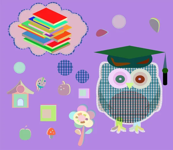 Owl reading book. Education concept — Stock Photo, Image