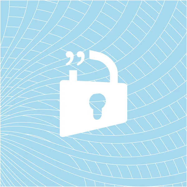 Μπλε ανοιχτό lock σύμβολο, εισαγωγικά σήμα συννεφάκι ομιλίας και chat σύμβολο — Φωτογραφία Αρχείου