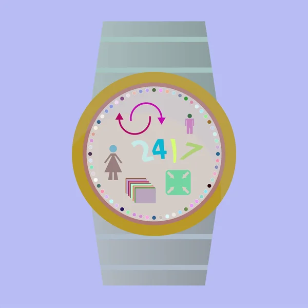 스마트 시계 평면 아이콘 — 스톡 사진