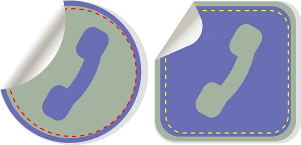 Icono plano de un teléfono, conjunto de botones del icono del auricular aislado sobre fondo blanco —  Fotos de Stock