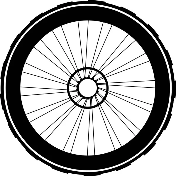 Silhouette of a bicycle wheel. bike wheels with tyre and spokes. isolated on white — Stock Photo, Image