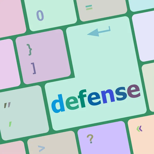 Tasti tastiera del computer con word defense — Foto Stock