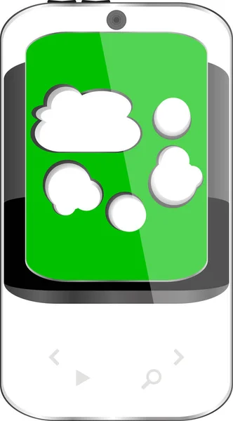 Smartphone com símbolo de computação em nuvem em uma tela — Fotografia de Stock