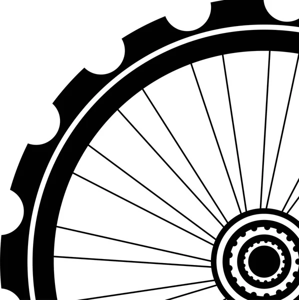 Ποδήλατο τροχό μαύρη σιλουέτα. Τροχοί ποδηλάτων με ελαστικό και ακτίνες. απομονωμένα σε λευκό — Φωτογραφία Αρχείου