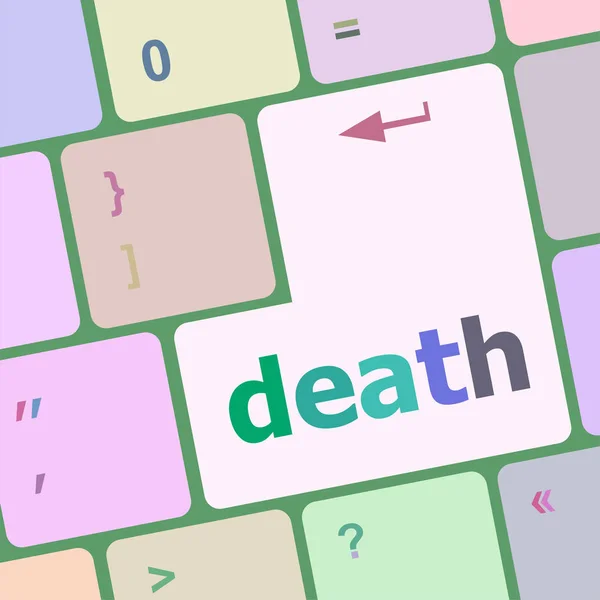 Death word on keyboard key, notebook computer button — Stock Photo, Image
