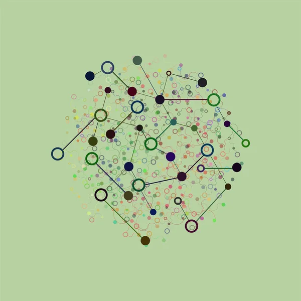 社会网络图形的概念。抽象背景带点数组和线。几何现代技术的概念。连接结构。数字数据可视化 — 图库照片