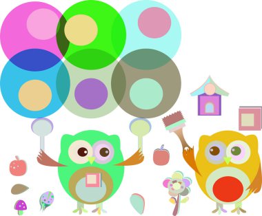 iki sevimli baykuş ressam