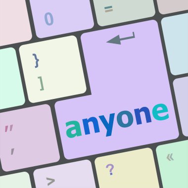 Giriş tuşlu klavye, üzerinde herhangi bir kelime