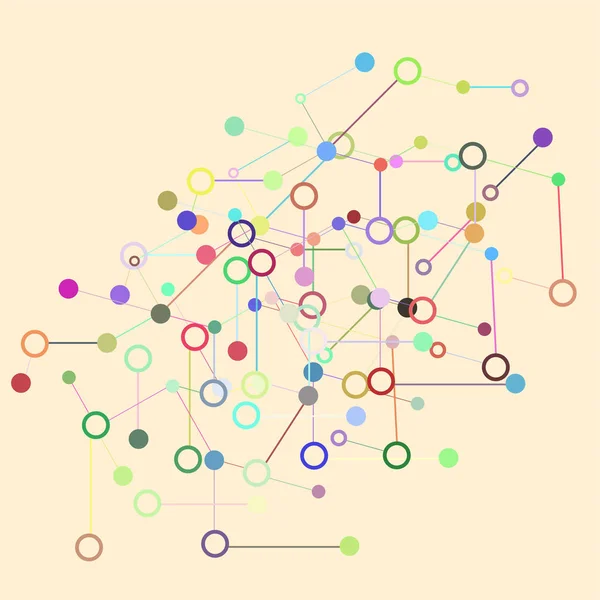 社会网络图形的概念。抽象背景带点数组和线。几何现代技术的概念。连接结构。数字数据可视化 — 图库照片